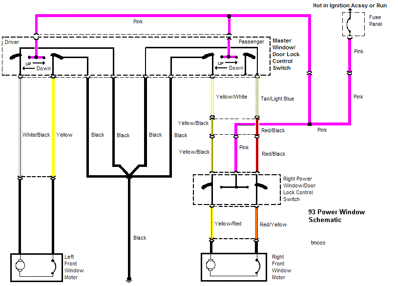 Power Window Wiring 1992 Mustang Power Window Wiring Diagram